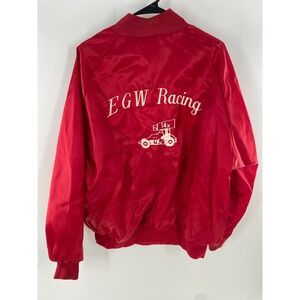 WestArk Racing Outerwear Men's Vintage Red 2XL Satin Jacket‎ Lined EGW Racing